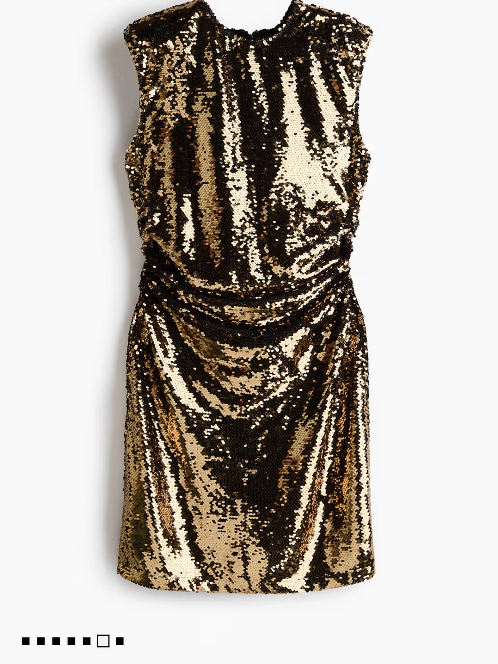 H&M Gold Sequin Draped Mini Dress